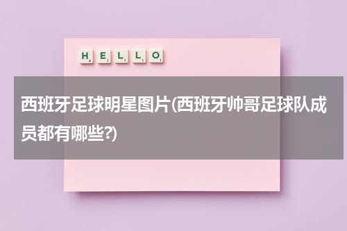 西班牙足球明星图片(西班牙帅哥足球队成员都有哪些?)